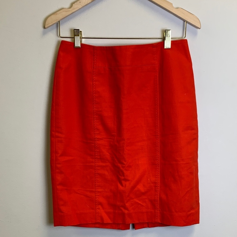 LOFT Bold Orange Pencil Skirt